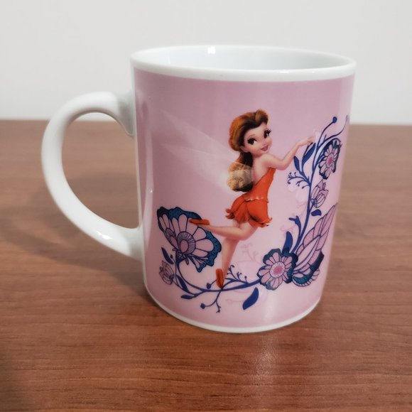Disney Tinkerbell Fairies Mug Pink Flower Design Retro Collectable Kids Cup - Picture 3 of 6